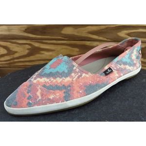Sanuk Sz 8 M Multicolor Almond Toe Flat Fabric‎